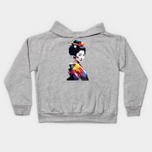 Japanese Geisha WPAP Pop Art Design Kids Hoodie